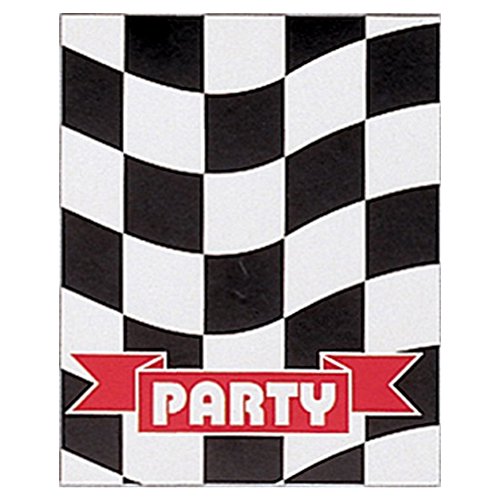 Checkered Flag Racing Party Invitations With Envelopes - 8 Pack